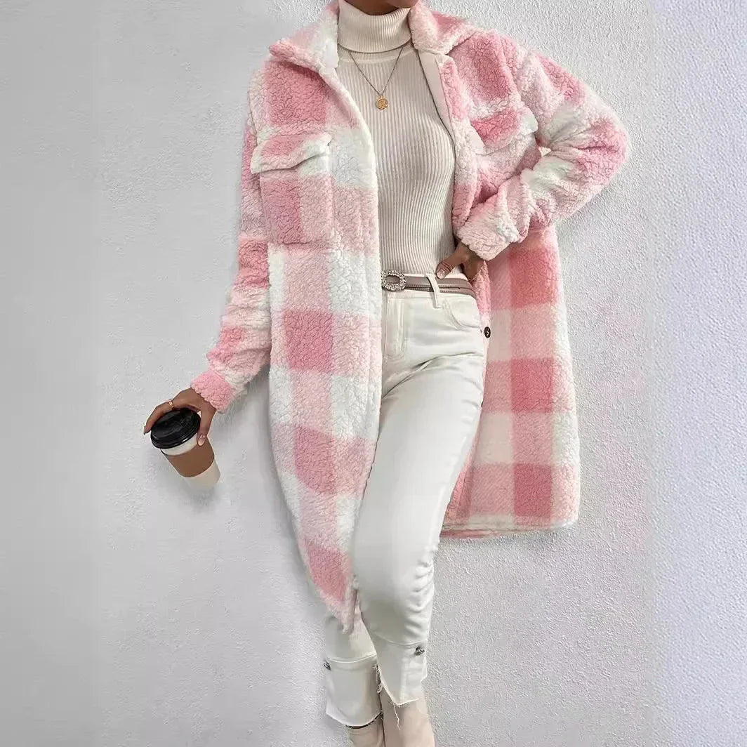 Women’s Norwell Plush Plaid Overcoat