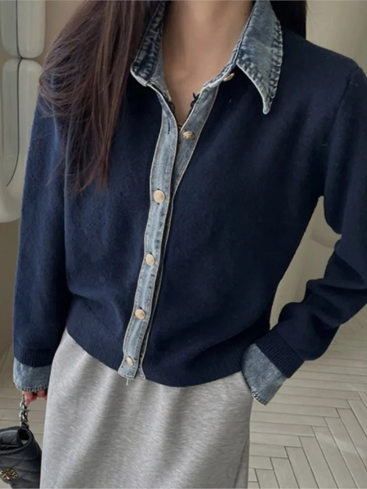 Sirena Denim Contrast Cardigan