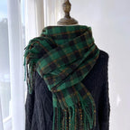Melviera Check Fringe Scarf