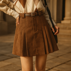 Esmée Textured Pleated Skirt