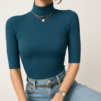 Women’s Elayne Textured Ribbed Mock Neck Top