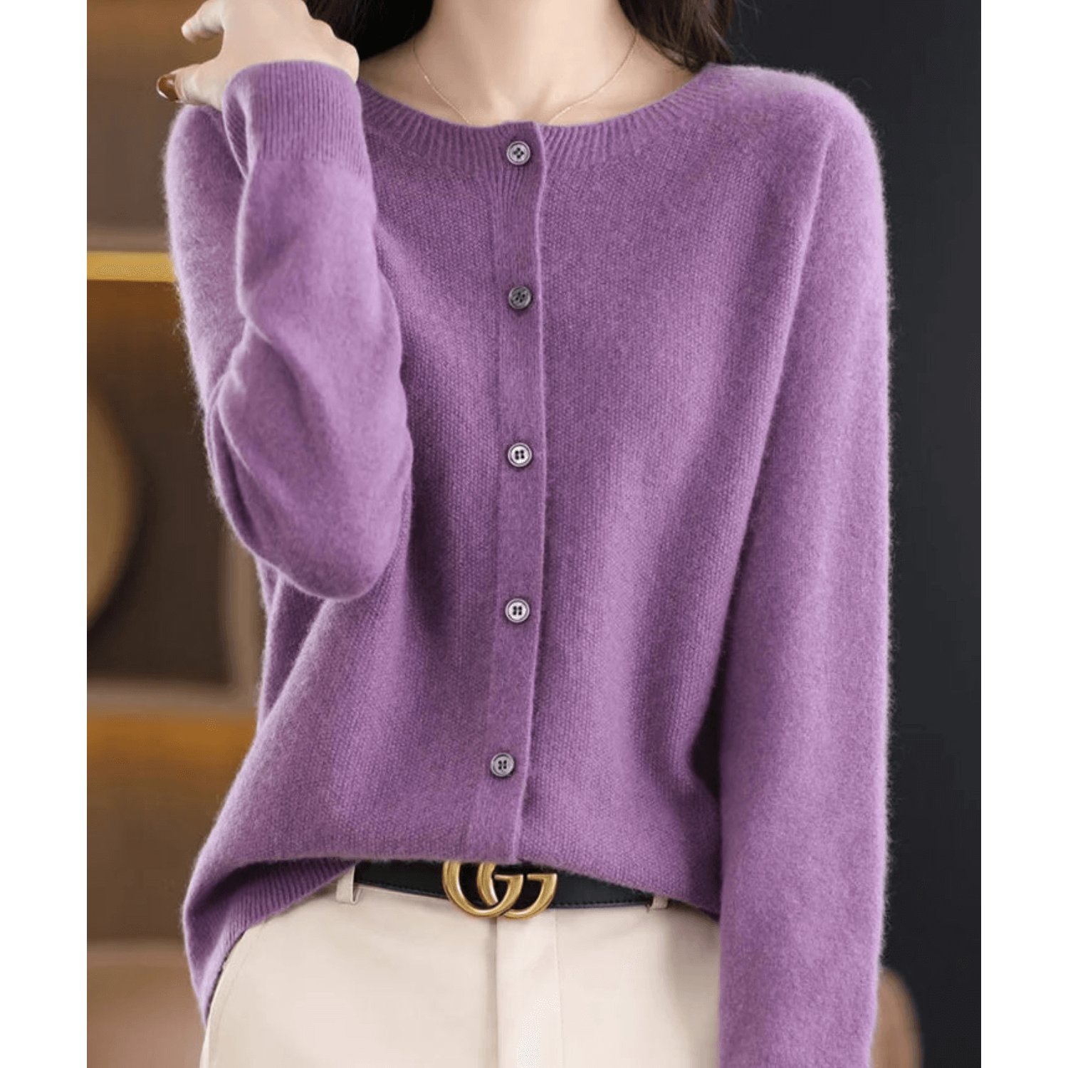 Livia Cashmere V-Neck Cardigan