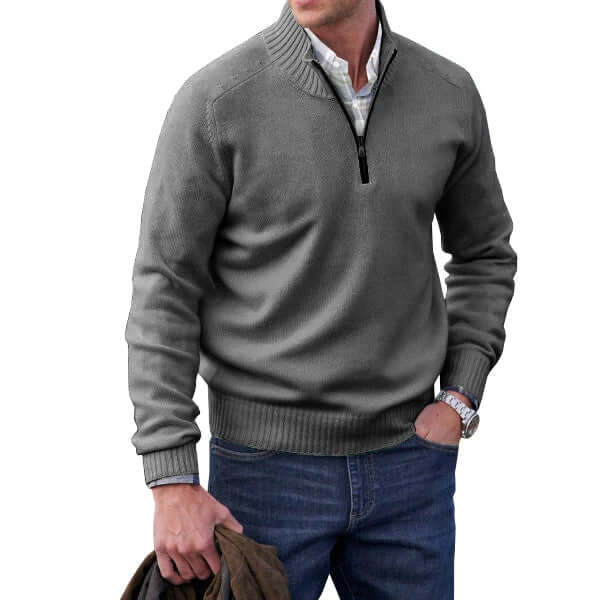 Men’s Modern Cashmere Zip Pullover