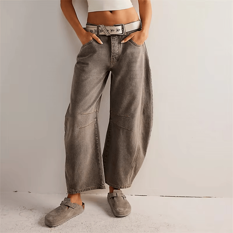 Classic Mid-Rise Barrel Denim Jeans