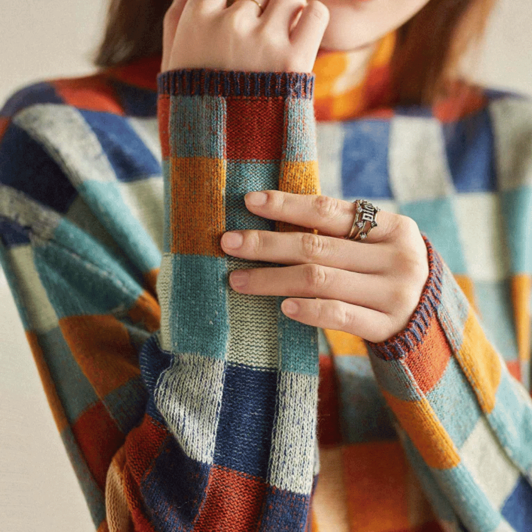 Siena Patchwork Cashmere Turtleneck Sweater