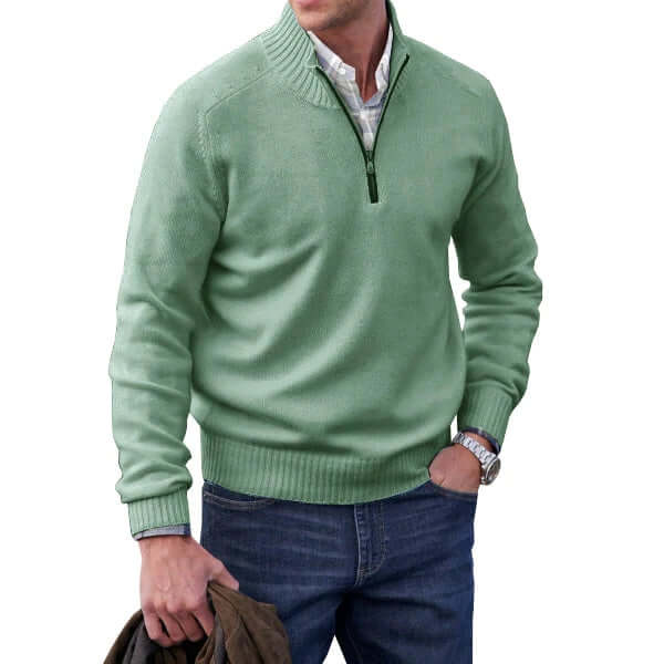 Men’s Modern Cashmere Zip Pullover