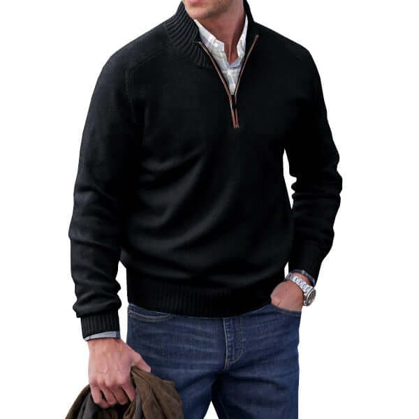 Men’s Modern Cashmere Zip Pullover