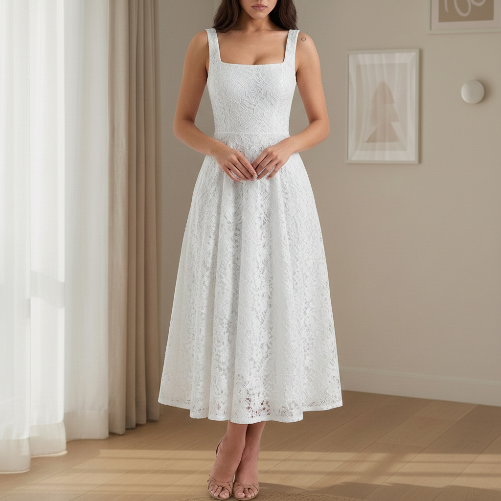 Allessandra Feminine Midi Dress