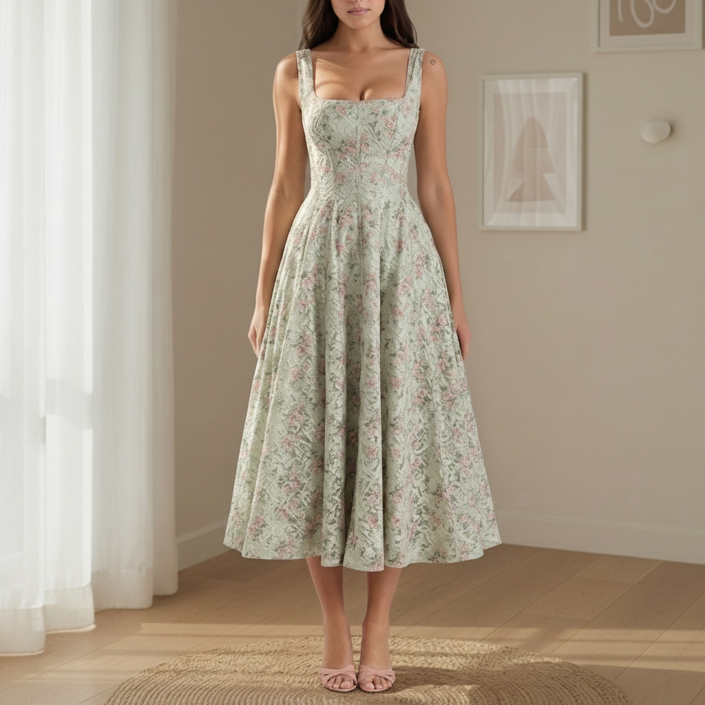 Allessandra Feminine Midi Dress