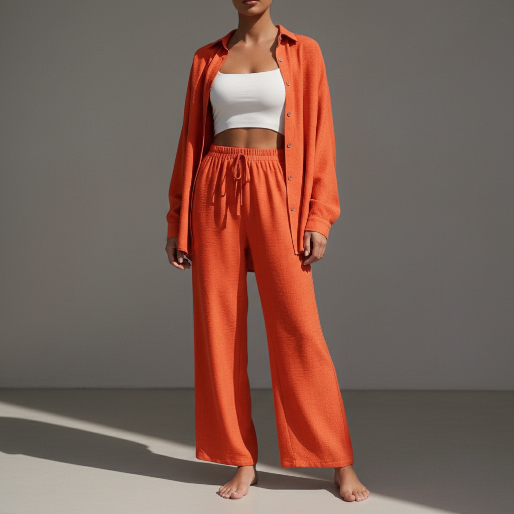 Elodie-Mae Two Piece Linen-Style Trouser Set