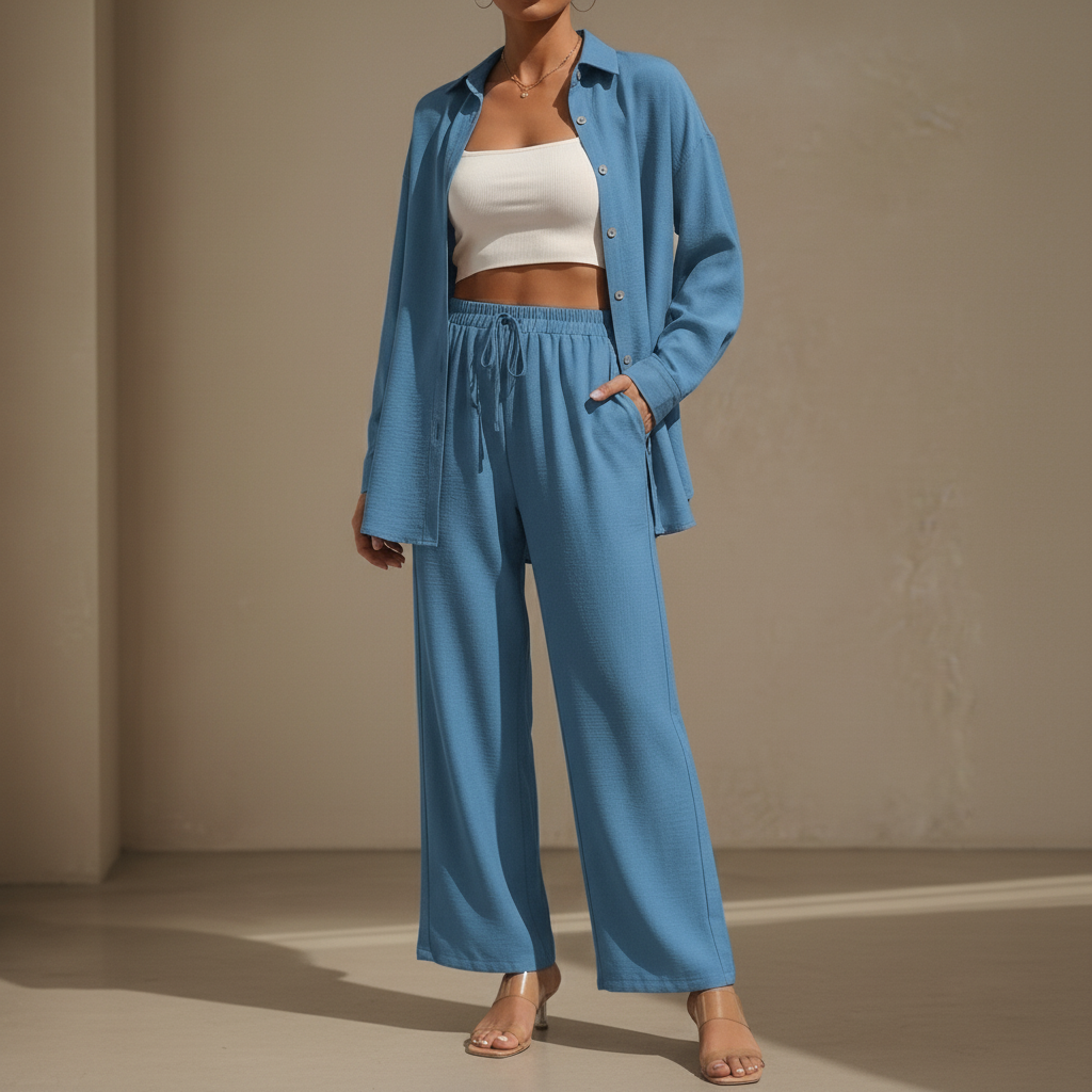 Elodie-Mae Two Piece Linen-Style Trouser Set