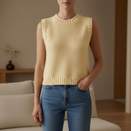 Edora Hollow Out Cable Knit Vest