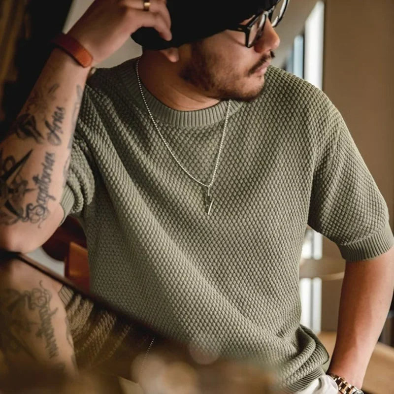 Florence Textured Knit Short Sleeve Shirt