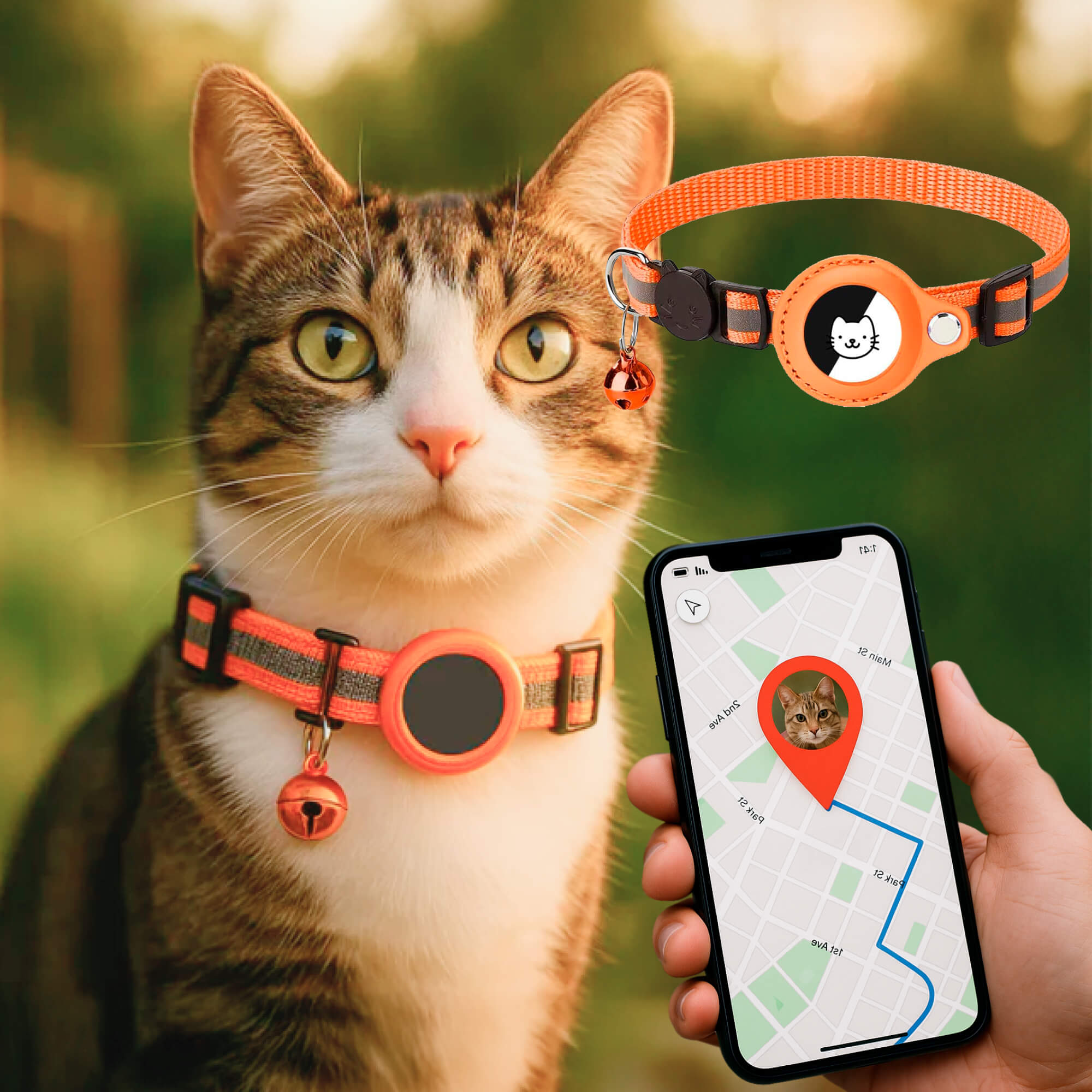 NaviPaw Reflective GPS Cat Collar