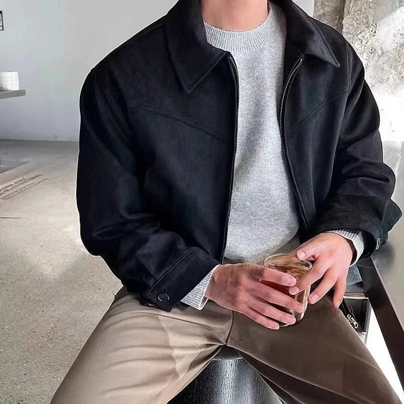 Harlow Smooth Suede Bomber Jacket